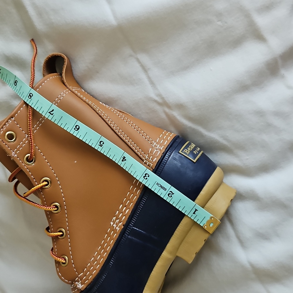 LL Bean Duck Bean Boot Tan Blue Size 7 - Picture 8 of 8